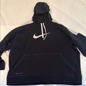 Nike Therma-Fit Blue Hoodie with White Accents